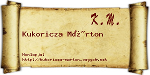 Kukoricza Márton névjegykártya